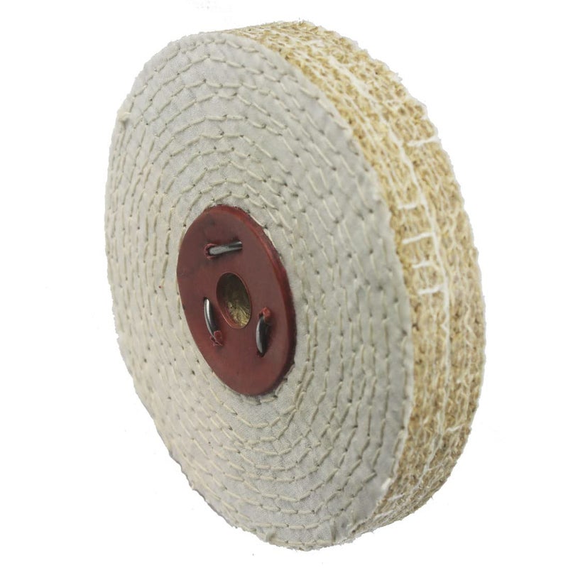 JUNLIXN 6" x 1" Spiral Sewn Rigid Sisal Buffing Wheel - 5/8 Inch Arbor Hole Rigid Sisal Buffing Polishing Wheel for Bench Grinder, Die Grinder - Image 2